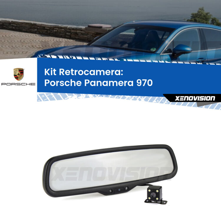 Telecamera e Specchio retrovisore OEM Look con display invisibile per Porsche Panamera 970 Kit Telecamera Parcheggio e Specchietto retrovisore con display invisibile per Porsche Panamera 970. Spento è identico all’originale. In retromarcia, l’immagine appare in un riquadro prima invisibile