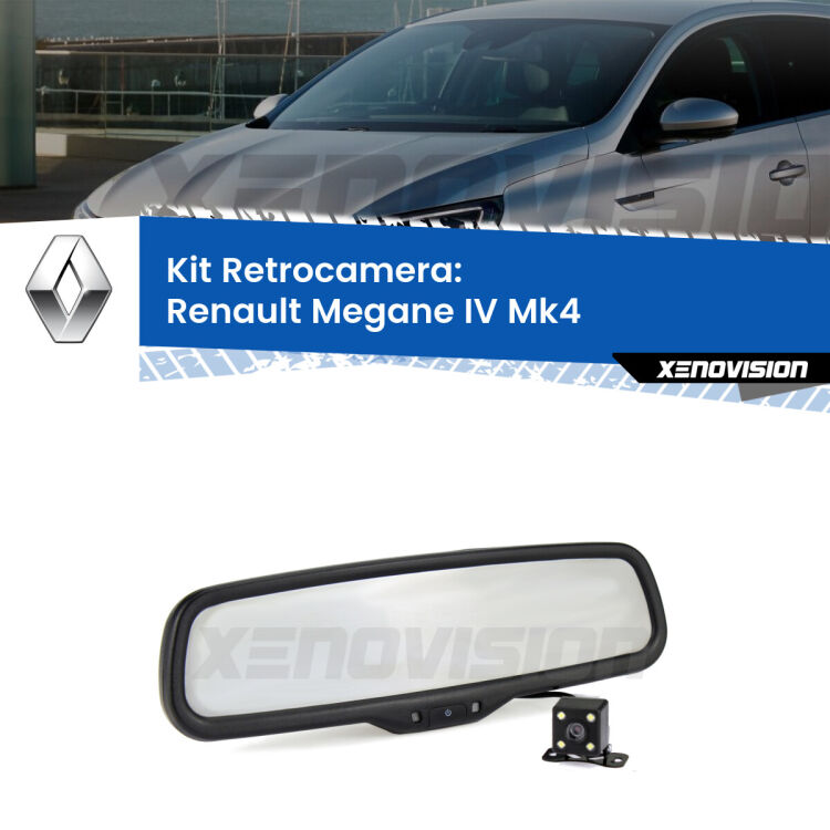Telecamera e Specchio retrovisore OEM Look con display invisibile per Renault Megane IV Mk4 Kit Telecamera Parcheggio e Specchietto retrovisore con display invisibile per Renault Megane IV Mk4. Spento è identico all’originale. In retromarcia, l’immagine appare in un riquadro prima invisibile