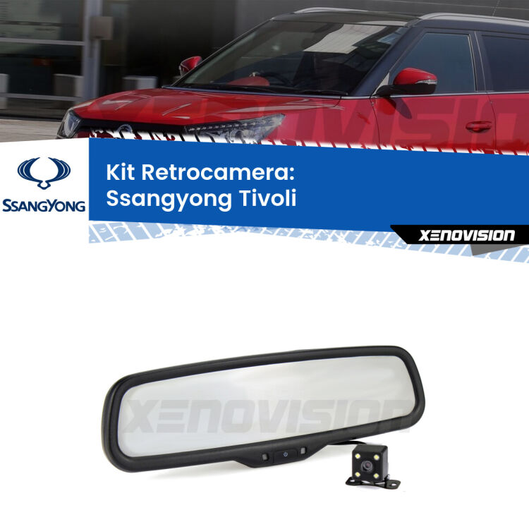 Telecamera e Specchio retrovisore OEM Look con display invisibile per Ssangyong Tivoli  Kit Telecamera Parcheggio e Specchietto retrovisore con display invisibile per Ssangyong Tivoli . Spento è identico all’originale. In retromarcia, l’immagine appare in un riquadro prima invisibile
