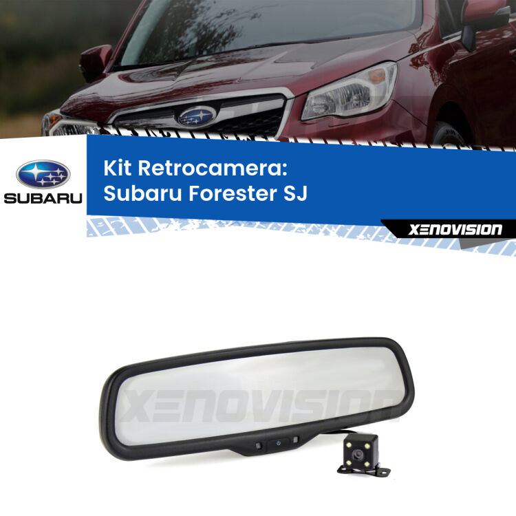 Telecamera e Specchio retrovisore OEM Look con display invisibile per Subaru Forester SJ Kit Telecamera Parcheggio e Specchietto retrovisore con display invisibile per Subaru Forester SJ. Spento è identico all’originale. In retromarcia, l’immagine appare in un riquadro prima invisibile