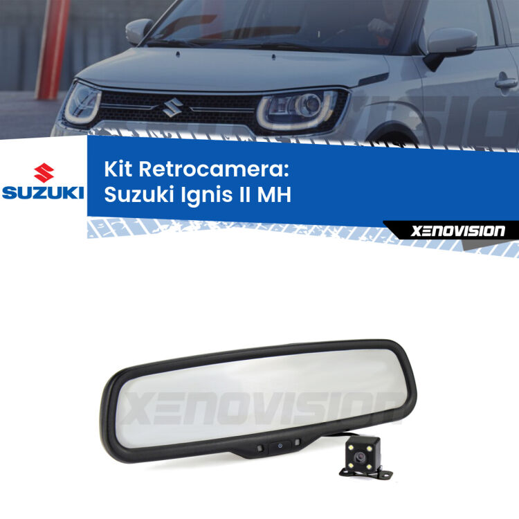 Telecamera e Specchio retrovisore OEM Look con display invisibile per Suzuki Ignis II MH Kit Telecamera Parcheggio e Specchietto retrovisore con display invisibile per Suzuki Ignis II MH. Spento è identico all’originale. In retromarcia, l’immagine appare in un riquadro prima invisibile