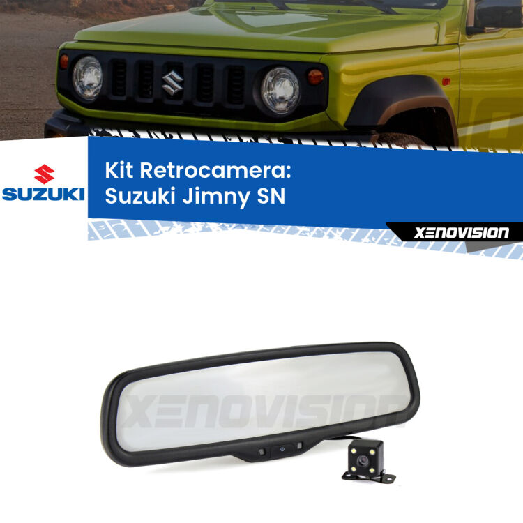 Telecamera e Specchio retrovisore OEM Look con display invisibile per Suzuki Jimny SN Kit Telecamera Parcheggio e Specchietto retrovisore con display invisibile per Suzuki Jimny SN. Spento è identico all’originale. In retromarcia, l’immagine appare in un riquadro prima invisibile