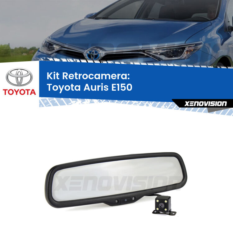 Telecamera e Specchio retrovisore OEM Look con display invisibile per Toyota Auris E150 Kit Telecamera Parcheggio e Specchietto retrovisore con display invisibile per Toyota Auris E150. Spento è identico all’originale. In retromarcia, l’immagine appare in un riquadro prima invisibile