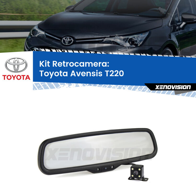 Telecamera e Specchio retrovisore OEM Look con display invisibile per Toyota Avensis T220 Kit Telecamera Parcheggio e Specchietto retrovisore con display invisibile per Toyota Avensis T220. Spento è identico all’originale. In retromarcia, l’immagine appare in un riquadro prima invisibile