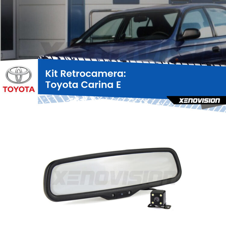 Telecamera e Specchio retrovisore OEM Look con display invisibile per Toyota Carina E Kit Telecamera Parcheggio e Specchietto retrovisore con display invisibile per Toyota Carina E . Spento è identico all’originale. In retromarcia, l’immagine appare in un riquadro prima invisibile