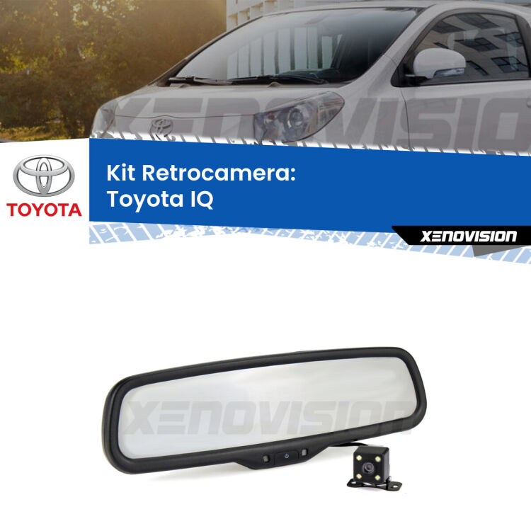 Telecamera e Specchio retrovisore OEM Look con display invisibile per Toyota IQ Kit Telecamera Parcheggio e Specchietto retrovisore con display invisibile per Toyota IQ . Spento è identico all’originale. In retromarcia, l’immagine appare in un riquadro prima invisibile