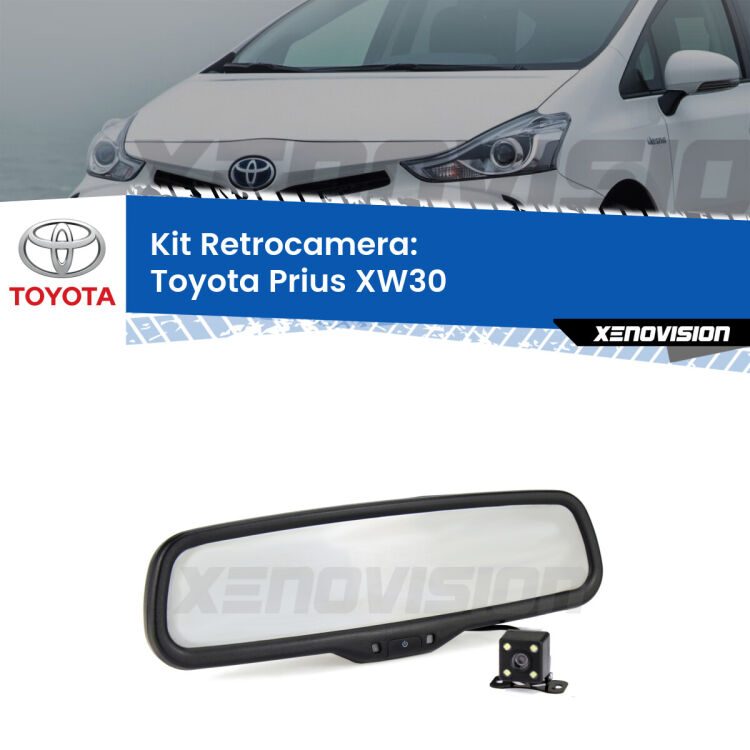 Telecamera e Specchio retrovisore OEM Look con display invisibile per Toyota Prius XW30 Kit Telecamera Parcheggio e Specchietto retrovisore con display invisibile per Toyota Prius XW30. Spento è identico all’originale. In retromarcia, l’immagine appare in un riquadro prima invisibile