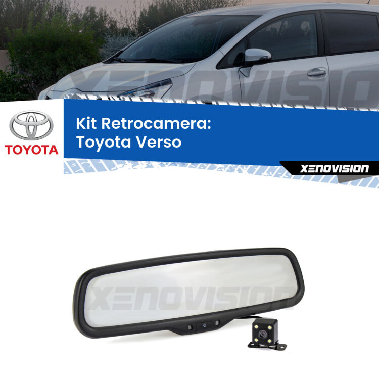 Telecamera e Specchio retrovisore OEM Look con display invisibile per Toyota Verso Kit Telecamera Parcheggio e Specchietto retrovisore con display invisibile per Toyota Verso . Spento è identico all’originale. In retromarcia, l’immagine appare in un riquadro prima invisibile