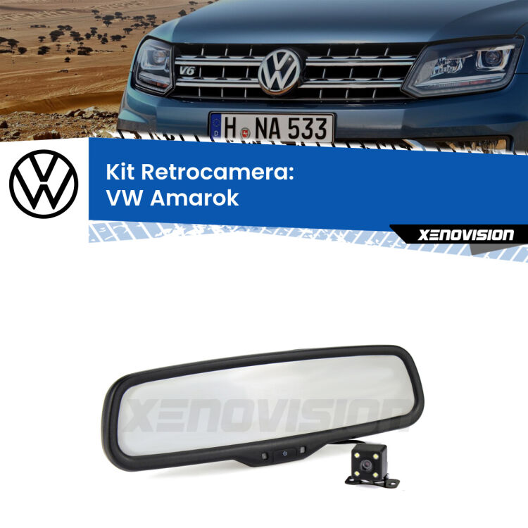 Telecamera e Specchio retrovisore OEM Look con display invisibile per VW Amarok  Kit Telecamera Parcheggio e Specchietto retrovisore con display invisibile per VW Amarok . Spento è identico all’originale. In retromarcia, l’immagine appare in un riquadro prima invisibile