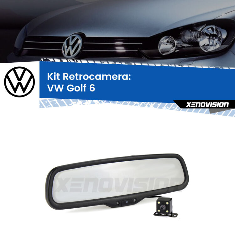 Telecamera e Specchio retrovisore OEM Look con display invisibile per VW Golf 6 Kit Telecamera Parcheggio e Specchietto retrovisore con display invisibile per VW Golf 6 . Spento è identico all’originale. In retromarcia, l’immagine appare in un riquadro prima invisibile