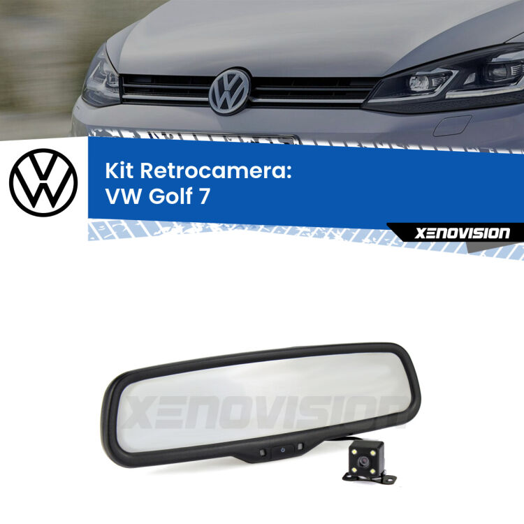 Telecamera e Specchio retrovisore OEM Look con display invisibile per VW Golf 7 Kit Telecamera Parcheggio e Specchietto retrovisore con display invisibile per VW Golf 7 . Spento è identico all’originale. In retromarcia, l’immagine appare in un riquadro prima invisibile