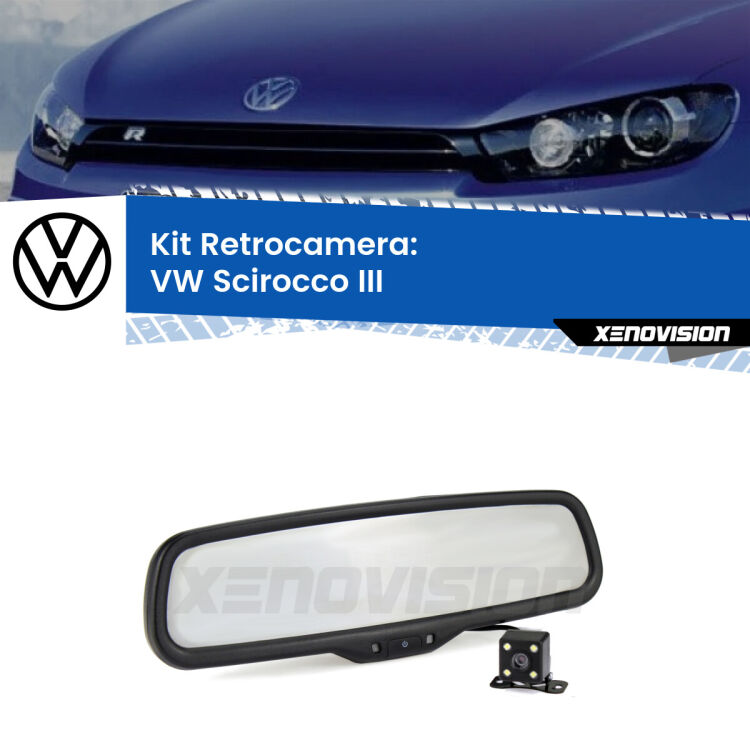 Telecamera e Specchio retrovisore OEM Look con display invisibile per VW Scirocco III Kit Telecamera Parcheggio e Specchietto retrovisore con display invisibile per VW Scirocco III. Spento è identico all’originale. In retromarcia, l’immagine appare in un riquadro prima invisibile