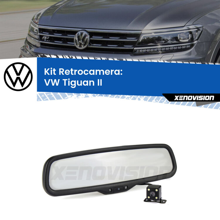 0 Telecamera e Specchio retrovisore OEM Look con display invisibile per VW Tiguan II Kit Telecamera Parcheggio e Specchietto retrovisore con display invisibile per VW Tiguan II. Spento è identico all’originale. In retromarcia, l’immagine appare in un riquadro prima invisibile