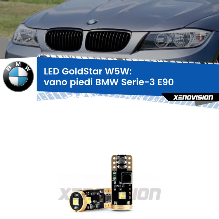 <strong>Vano Piedi LED BMW Serie-3</strong> E90 2005 - 2011: ottima luminosità a 360 gradi. Si inseriscono ovunque. Canbus, Top Quality.