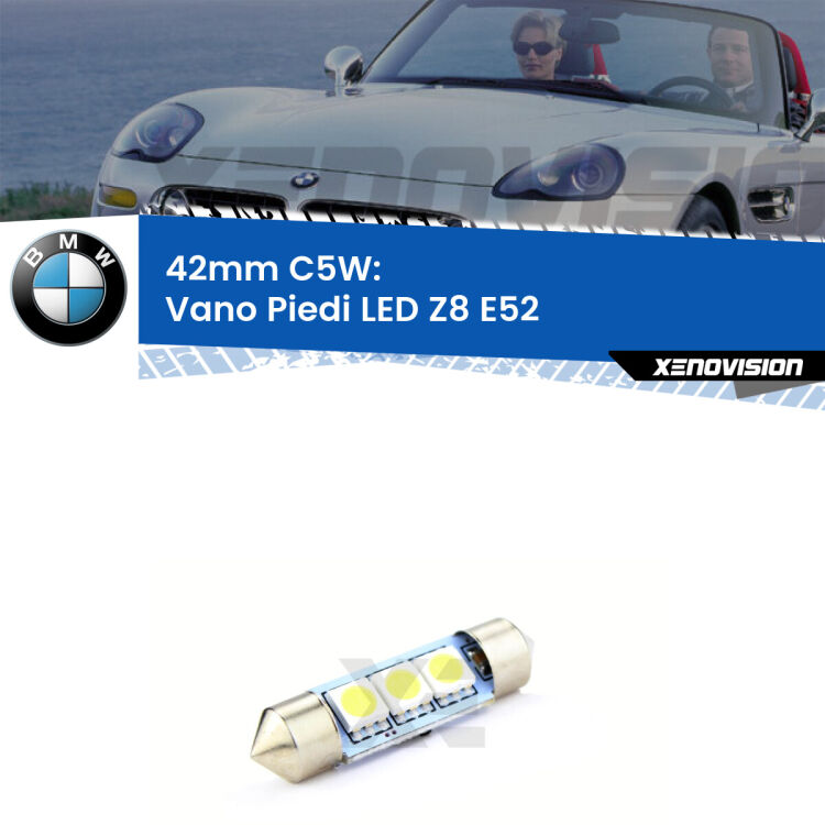 Lampadina eccezionalmente duratura, canbus e luminosa. C5W 42mm perfetto per Vano Piedi LED BMW Z8 (E52) 2000 - 2003<br />.