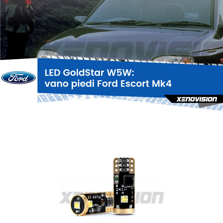 <strong>Vano Piedi LED Ford Escort</strong> Mk4 1990 - 2000: ottima luminosità a 360 gradi. Si inseriscono ovunque. Canbus, Top Quality.