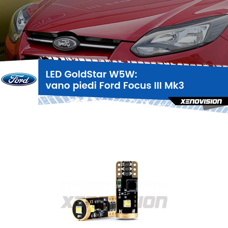 <strong>Vano Piedi LED Ford Focus III</strong> Mk3 2011 - 2014: ottima luminosità a 360 gradi. Si inseriscono ovunque. Canbus, Top Quality.