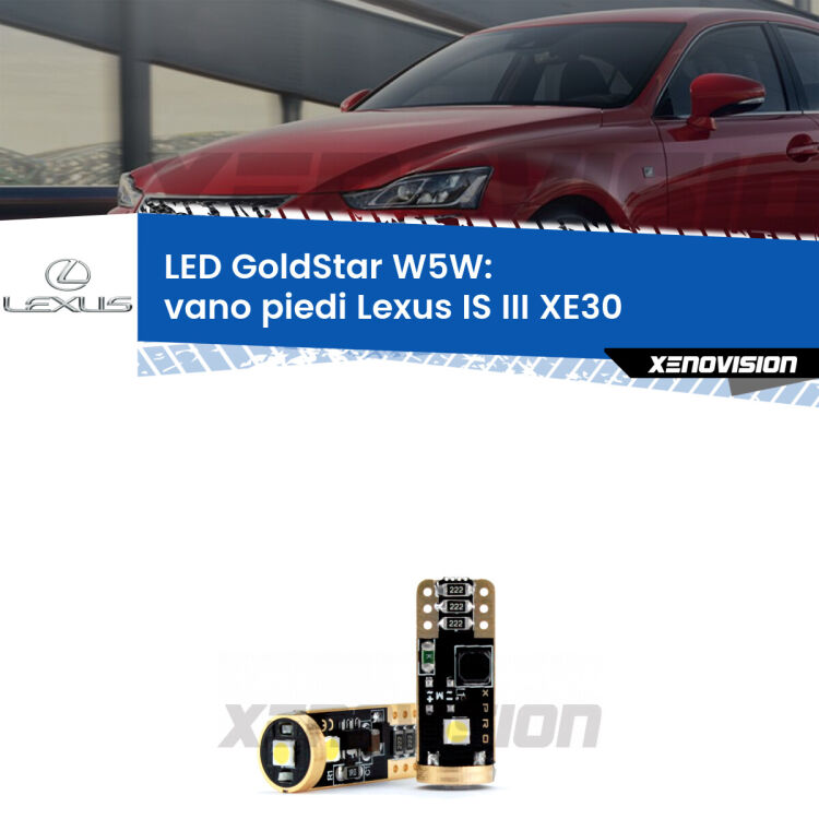 <strong>Vano Piedi LED Lexus IS III</strong> XE30 2013 - 2015: ottima luminosità a 360 gradi. Si inseriscono ovunque. Canbus, Top Quality.