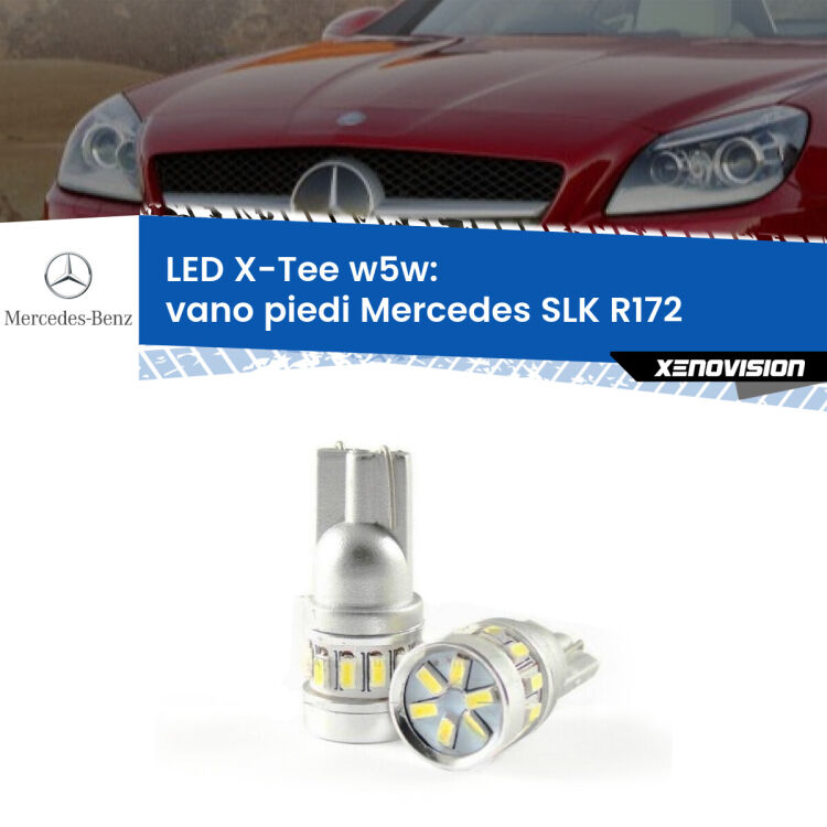 0 Vano Piedi LED per Mercedes SLK R172 2011 in poi: W5W X-Tee <strong>LED vano piedi per Mercedes SLK</strong> R172 2011 in poi. Lampade <strong>W5W</strong> modello X-Tee Xenovision top di gamma.