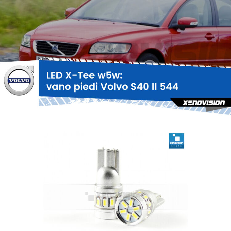 <strong>LED vano piedi per Volvo S40 II</strong> 544 2004 - 2012. Lampade <strong>W5W</strong> modello X-Tee Xenovision top di gamma.