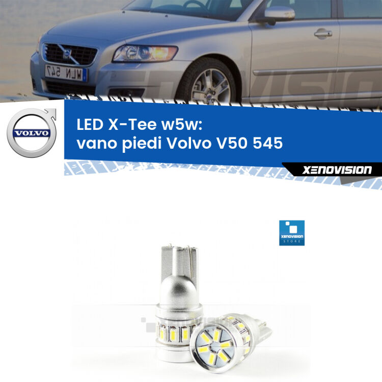 <strong>LED vano piedi per Volvo V50</strong> 545 2003 - 2012. Lampade <strong>W5W</strong> modello X-Tee Xenovision top di gamma.