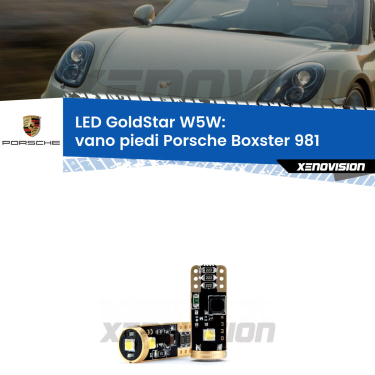 <strong>Vano Piedi LED Porsche Boxster</strong> 981 2012 in poi: ottima luminosità a 360 gradi. Si inseriscono ovunque. Canbus, Top Quality.