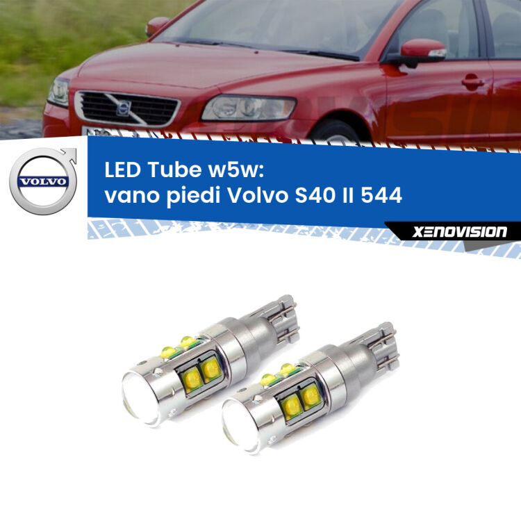0 Vano Piedi LED W5W Volvo S40 II 544 2004 - 2012 W5W Tube <strong>Vano Piedi LED 6000k per Volvo S40 II</strong> 544 2004 - 2012. Lampadine <strong>W5W</strong> canbus modello Tube, luce bianco lunare, lunga durata e compatibilità.
