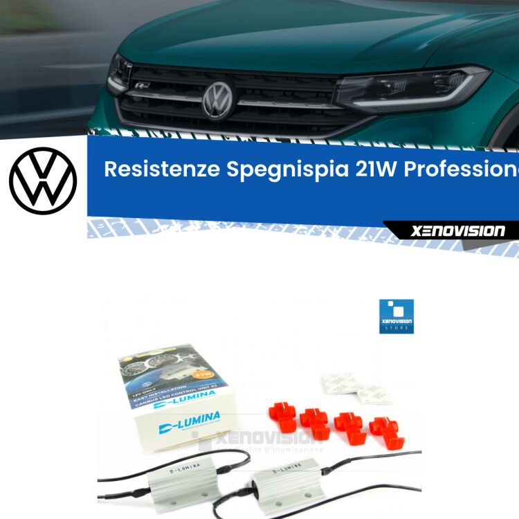 0 VW T-Cross: Spegnispia 21W Plug&Play senza tagliare cavi per retromarcia (Coppia) Coppia resistenze spegnispia per retromarcia T-Cross 2018 in poi. Professionali, con dissipatore in metallo. Da collegare in parallelo.