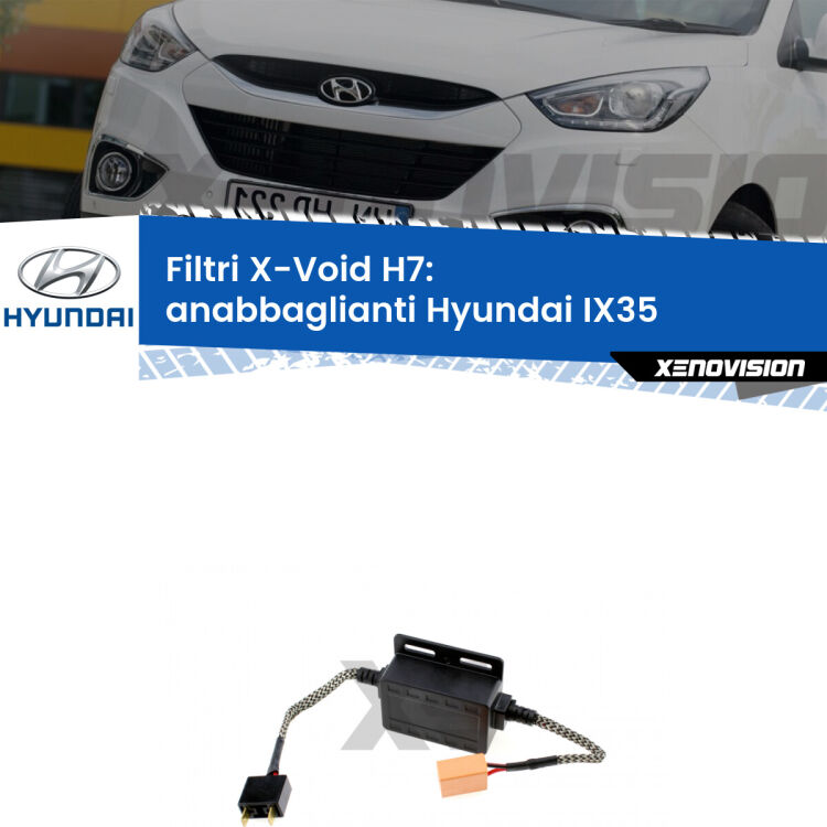 0 X-VOID: Filtri spegnispia H7 per Anabbaglianti Hyundai IX35 2009 - 2013 Hai montato un Kit LED h7 su Anabbaglianti Hyundai IX35 e ti da spie, effetto strobo o interferenze radio? Non è più un problema. Solo per lampade LED fino a 40W.