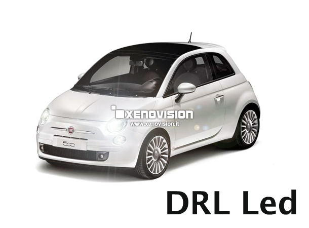 Kit xenon Fiat 500 fino a 2015 - Xenon 35W, Led DRL e Targa - Zero Spie - 6000k