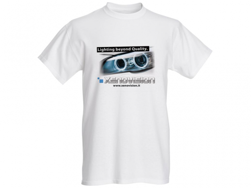 T-Shirt Xenovision - Lighting Beyond Quality - Bianca Tg. L