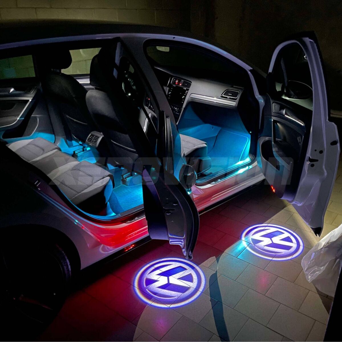 NSLUMO 2x rosso blu bianco LED luci di cortesia interne vano piedi sotto il cruscotto lampade