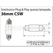 3 Luci Vano Portaoggetti LED c5w 36mm Land rover Discovery II L318 1998 - 2004 (Coppia) C5W C10W Led Canbus 36mm a 3 Ultra Led Xenovision - Bianco Lunare 6000k (Coppia)