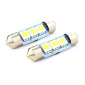 1 Luci Vano Portaoggetti LED c5w 36mm Land rover Discovery II L318 1998 - 2004 (Coppia) C5W C10W Led Canbus 36mm a 3 Ultra Led Xenovision - Bianco Lunare 6000k (Coppia)