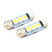 1 Luce Targa LED c5w 41mm Fiat 500 2007 - 2022 (Coppia) C5W C10W Led Canbus 41mm a 3 Ultra Led Xenovision - Bianco Lunare 6000k (Coppia)