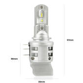 3 Luci diurne LED H15 24,000Lm per Abarth 124 spider 2016 - 2019 H15: Kit LED Shark 24.000Lm - Luci Diurne DRL e Abbaglianti Canbus