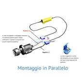 Singola Resistenza Spegnispia Metallica con dissipatore 6W 25ohm 25W.max per LED (1 Pz)
