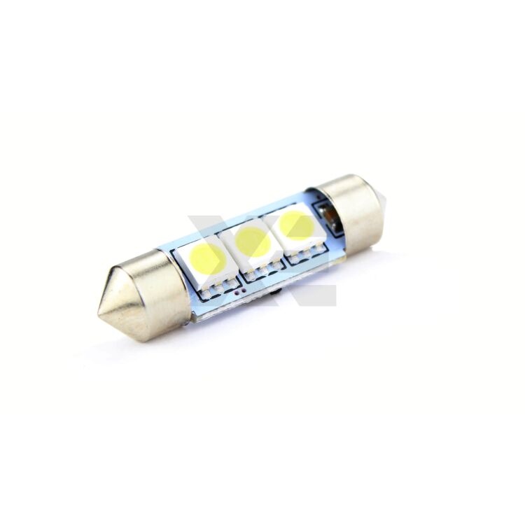 bianco 10pcs LED 41mm Bianco CANbus C5W Lampadine 5050SMD Luci interne Luce targa per auto E39 