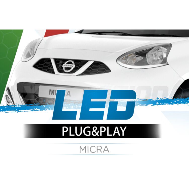 <p>Il kit LED per fari Nissan Micra K13 Anabbaglianti e Abbaglianti #1 in Italia. Garantito.</p>