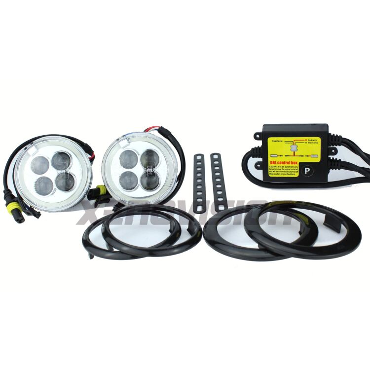 0 Kit Led Universali DRL + Angel Eyes CRE Korea - 1500Lm Ultraluminosi <p><strong>1500Lumen di potenza, Canbus, doppia funzione: Angel Eyes e DRL! </strong>Potentissimi faretti DRL, ben visibili anche di giorno con 1500Lumen di potenza. Accendendo i fari anabbaglianti o posizioni (a vs. scelta) si trasformano in eleganti anelli Angel Eyes, per un look attualissimo. Forma universale, con due corone aggiuntive differenti per adattarsi anche a fori di predisposizione per fendinebbia. Qualità Massima Garantita Xenovision.</p>