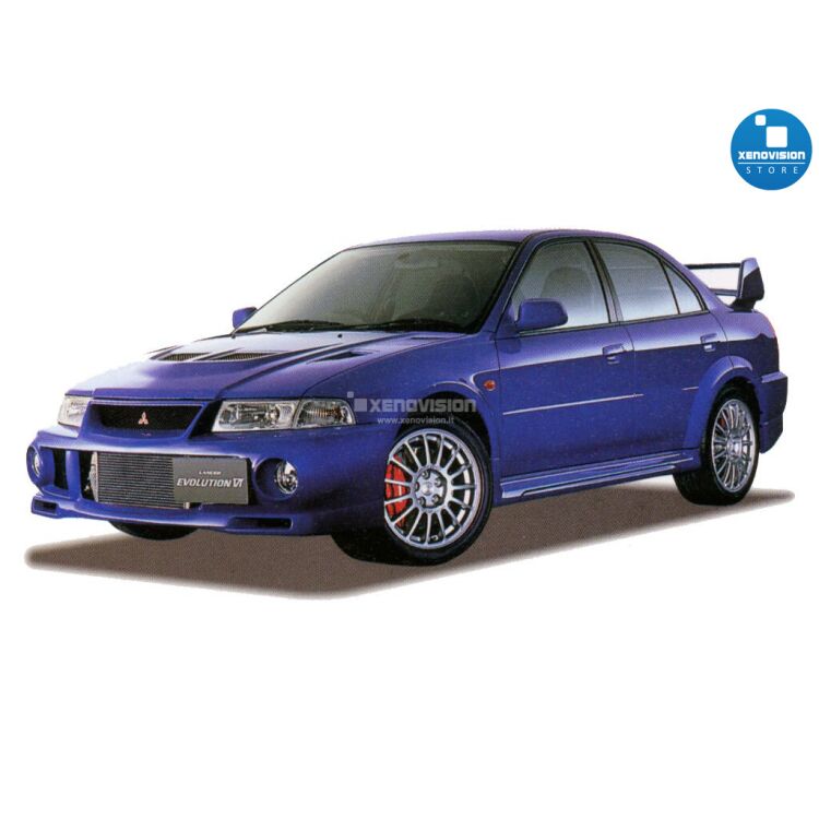 <p>Kit BiXenon 35W specifico per il faro della Mitsubishi Lancer Evolution VI dal 1999 al 2001. Plug&amp;Play zero spie, contiene tutto l&#39;occorrente. Luce Bianco Lunare 6000k.</p>