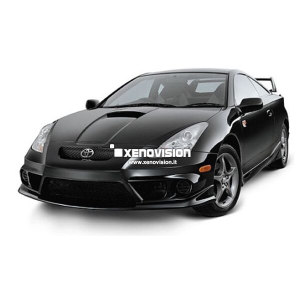 <p>Kit Xenon 55W specifico per il faro della Toyota Celica e Luci Posizione a Led in tinta. Plug&amp;Play zero spie, contiene tutto l&#39;occorrente. Luce Bianco Lunare 6000k.</p>