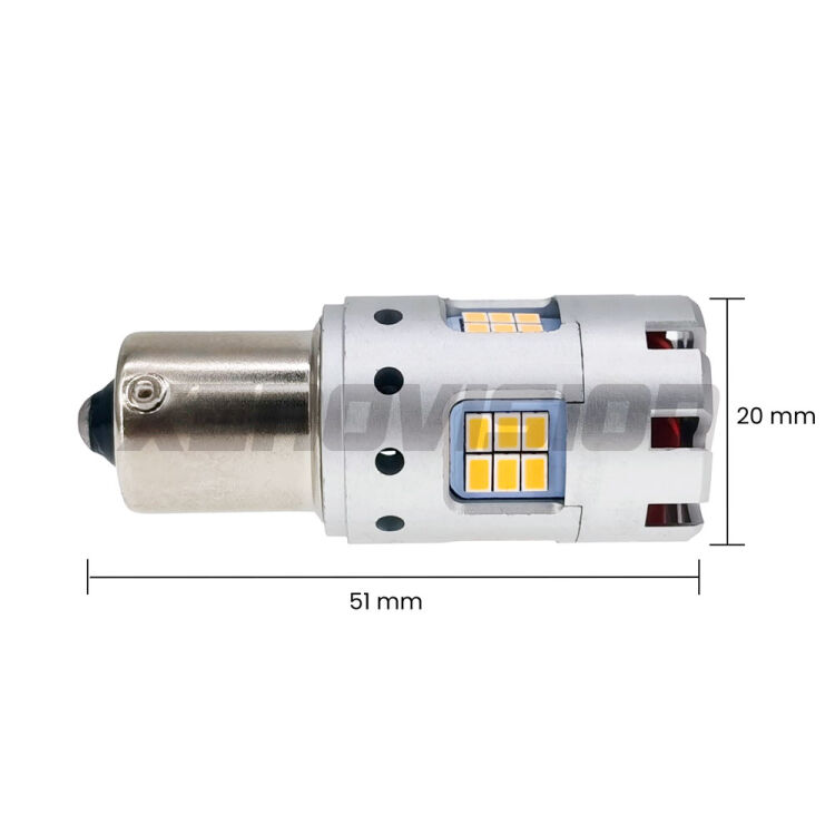 2 Freccia posteriore LED Hyundai I30 PDE, PD, PDEN 2016 in poi: PY21W Gear3 <strong>Freccia posteriore LED no-spie per Hyundai I30</strong> PDE, PD, PDEN 2016 in poi. Lampada <strong>PY21W</strong> modello Gear3 no Hyperflash, raffreddata a ventola.