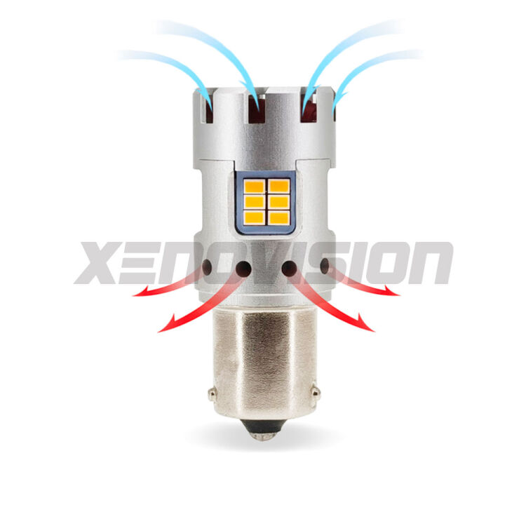 5 Freccia posteriore LED Hyundai I30 PDE, PD, PDEN 2016 in poi: PY21W Gear3 <strong>Freccia posteriore LED no-spie per Hyundai I30</strong> PDE, PD, PDEN 2016 in poi. Lampada <strong>PY21W</strong> modello Gear3 no Hyperflash, raffreddata a ventola.