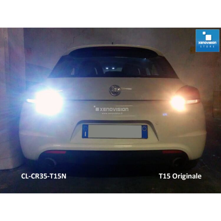 8 Retromarcia LED Renault Laguna III X91 2007 - 2015: T15 Supreme <strong>LED retromarcia per Renault Laguna III</strong> X91 2007 - 2015. 15 Chip CREE 3535, sviluppa un'incredibile potenza. Qualità Massima. Oltre 6W reali di pura potenza.