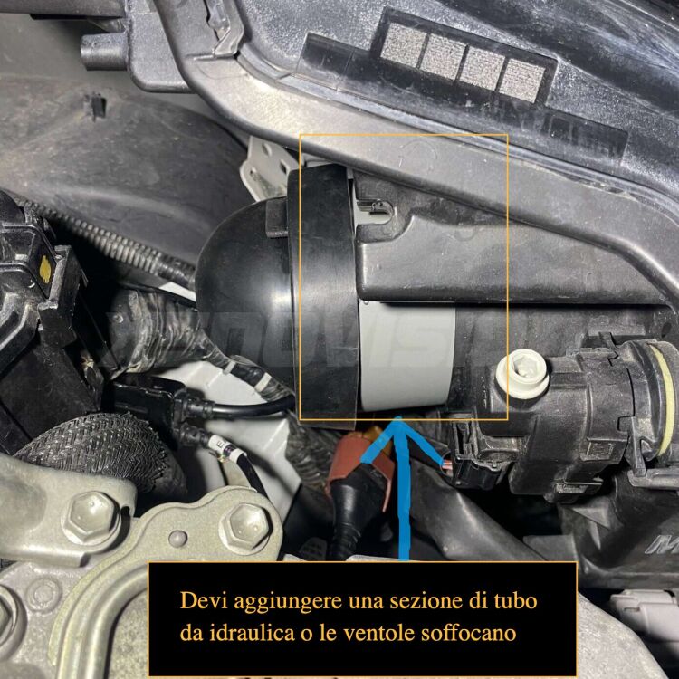  Per risolvere il problema, puoi creare uno spazio tra il tappo e il faro utilizzando un tubo idraulico da 90 mm di diametro. 