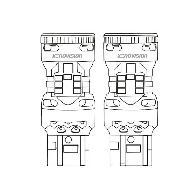 Coppia lampade LED Viper T20 polarità modificata per Diurne. Massima potenza, zero errori. Super luminose, 20x volte più luce.